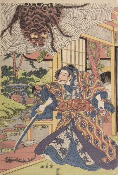 Blue Kikai-Kumo Ishidatami Shibori Tenugui