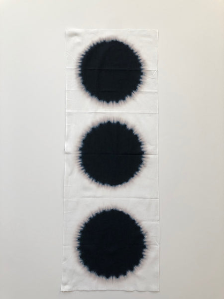 Blue Circles Saka-boushi Shibori Tenugui