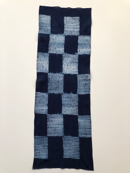Ichimatsu Mokume Shibori Tenugui