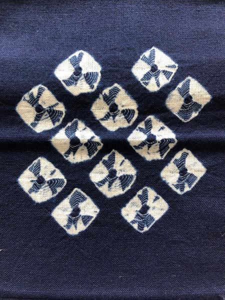 Blue Kikai-Kumo Ishidatami Shibori Tenugui