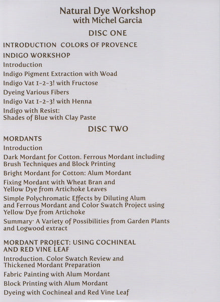 STREAMING ALSO AVAILABLE on VIMEO LINK! Natural Dye Workshop I: Colors of Provence Using Sustainable Methods