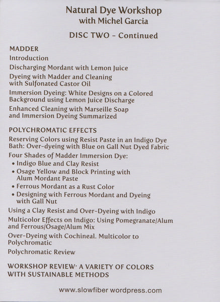 STREAMING ALSO AVAILABLE on VIMEO LINK! Natural Dye Workshop I: Colors of Provence Using Sustainable Methods