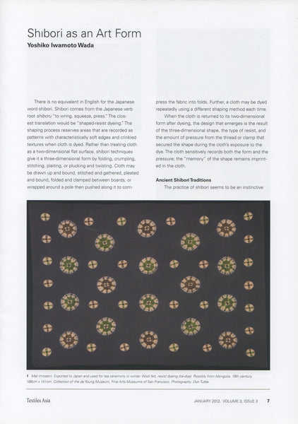 Textiles Asia Journal: "Shibori as an Art Form"