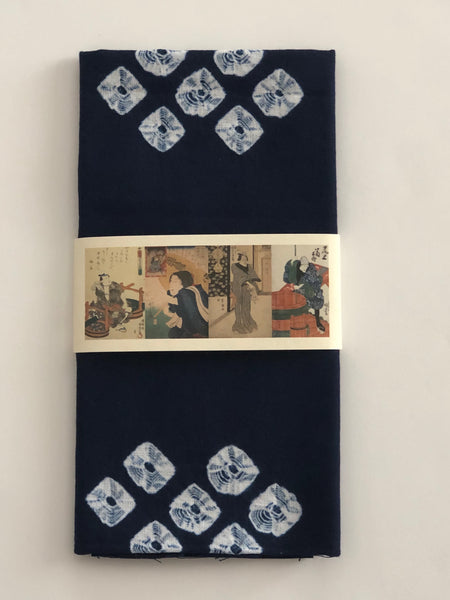 Blue Kikai-Kumo Ishidatami Shibori Tenugui